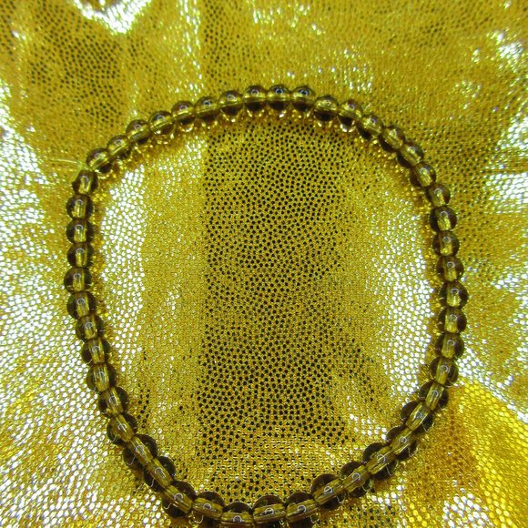 Smoky Quartz Crystal 4mm Round 7" Stretchy Gemstone Bracelet - Picture 2 of 3